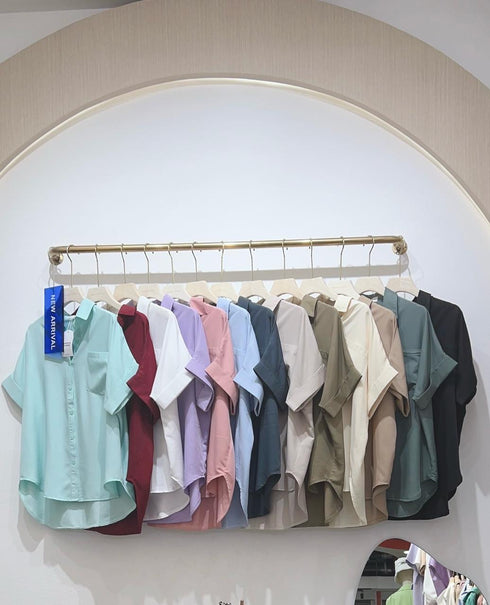 WANWAN Short Sleeves Side Pocket Shirts